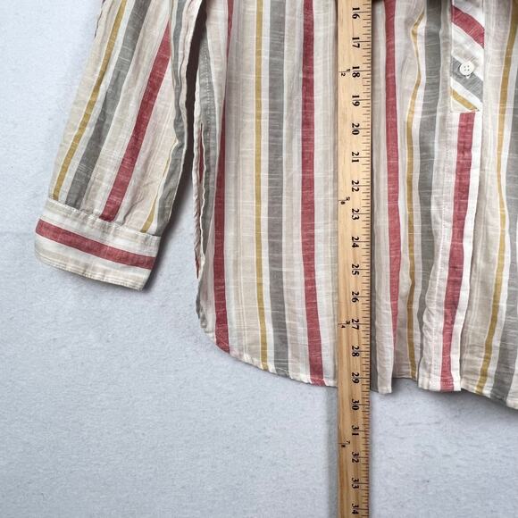 Da-sh Button Down Striped Roll Tab Long Sleeve Casual Shirt Large - Picture 8 of 8